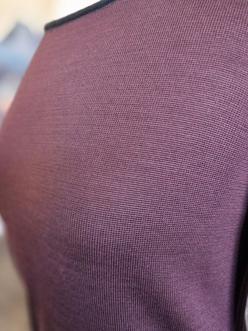 Caslon 100% Silk Sweater Womens L Brown Boatneck 3/4 Sleeve Split Cuff Luxury - Picture 14 of 16